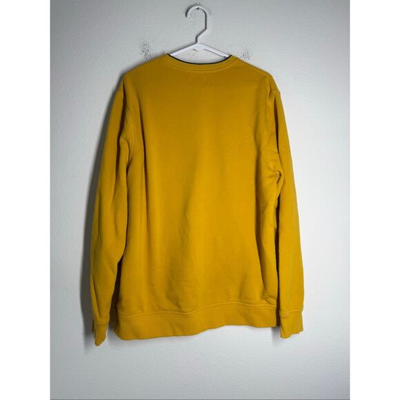 Hurley Fleece Pullover Mens Sz L Dropout Ivy League Crew Neck Yellow Black - Picture 3 of 8